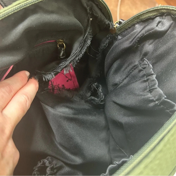 Elliott Lucca Olvera Neoprene Metro Backpack Diamond-Print Olive Green - Picture 6 of 8